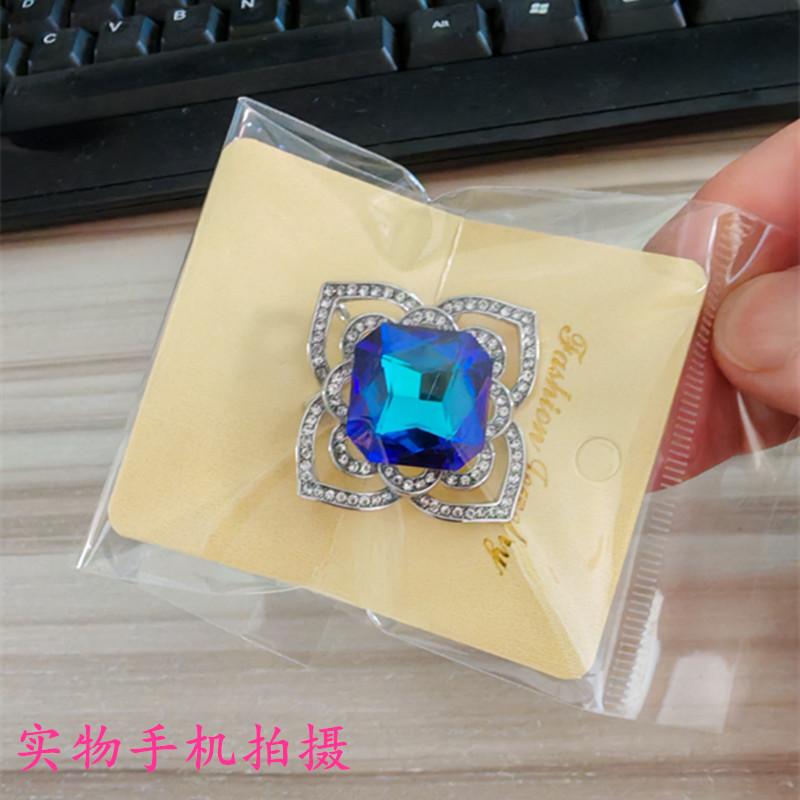Elegant national style rich flowers bloom fashionable blue crystal brooch temperament inlaid zirconium suit coat autumn and winter accessories