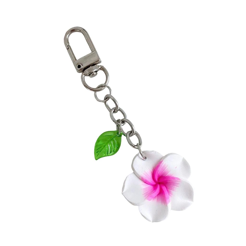 Roztomilá kreslená klíčenka s vajíčkem a květinou Lehký akrylový letní styl přívěsek na tašku pro ženy, dívky, děti Odolný dekorativní doplněk