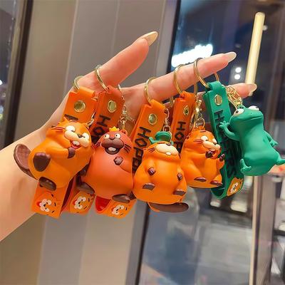 Hoppers Anime Mabel Keychain Cartoon Hoppers Pvc Figure Keychain Backpack Bag Car Keyring Pendant Prop Gift For Kids Adults Children's Birthday Gift