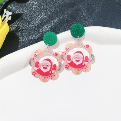 Santa Claus Christmas Earrings Personalized Fashion Christmas Elk Cute Cartoon Earrings