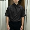 Summer Men Cowl Neck Short Sleeve Casual Tops T-shirts