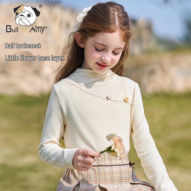 Девочковый топ-база с воротником-стойкой и цветочным принтом CHANZUIGOU 140 cm