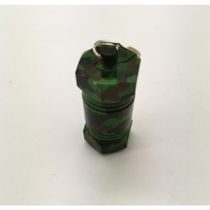 

1 шт. Водонепроницаемый герметичный алюминиевый сплав банка для таблеток, бутылка для хранения лекарств, брелок, уличная бутылка для хранения лекарств для экстренных случаев зелёный