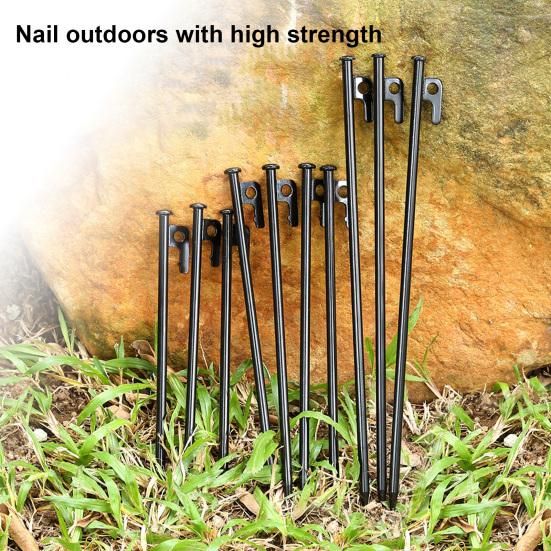 1/4/6Pcs 20/25/30/40CM Steel Tent Stake Heavy Duty Outdoor Hiking Camping Tent Tarp Canopy Windproof Ground Spike Nail Metal Tent Peg