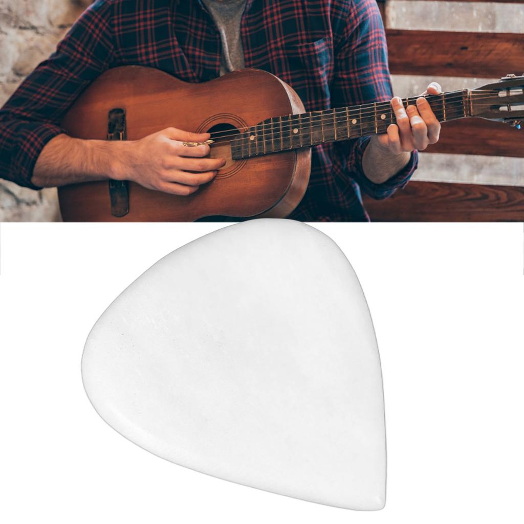 Guitar Bass Pick with Concave Design Natural Ox Bone Heart Shape Playing Pick for Stringed Instruments