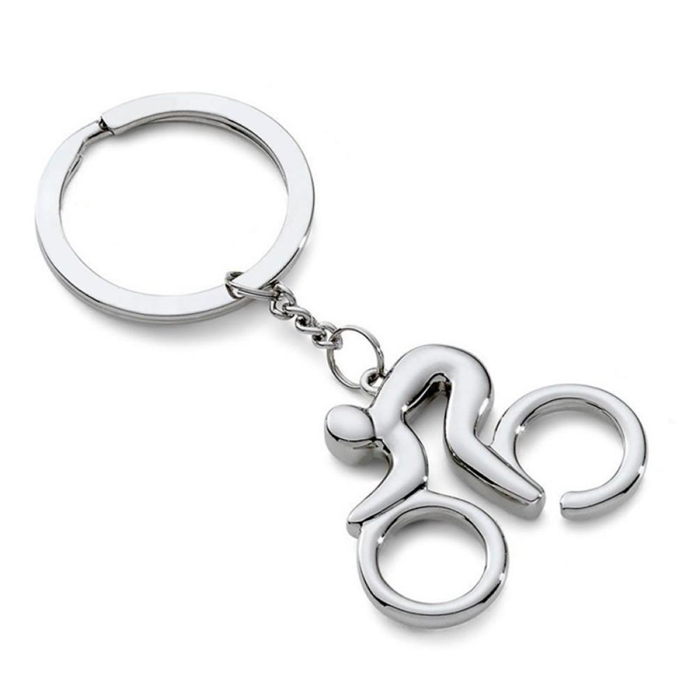Metal Sporty Man Road Bicycle Figure Keychain Keyring Trinket Souvenirs Creative for Bike Cycling Biker Chain Hanging Accessorie