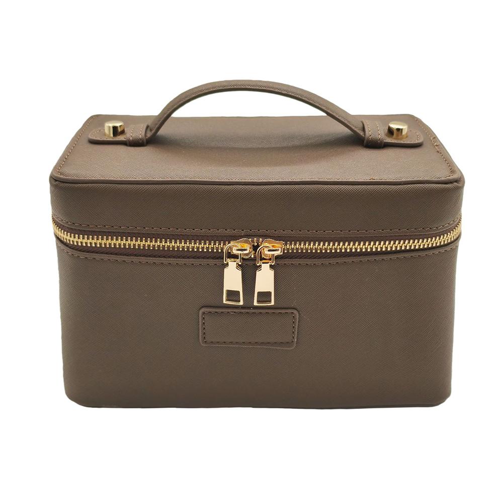 Large Capacity Makeup Bag Portable Fashion PU Leather Handheld Cosmetic Case Solid Color Travel Outdoor Storage Cosmetic Bags