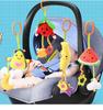 Stilvolles Baby-Kinderwagen- und Krippen-Hängespielzeug mit Beißring und Zugglocken-Anhänger