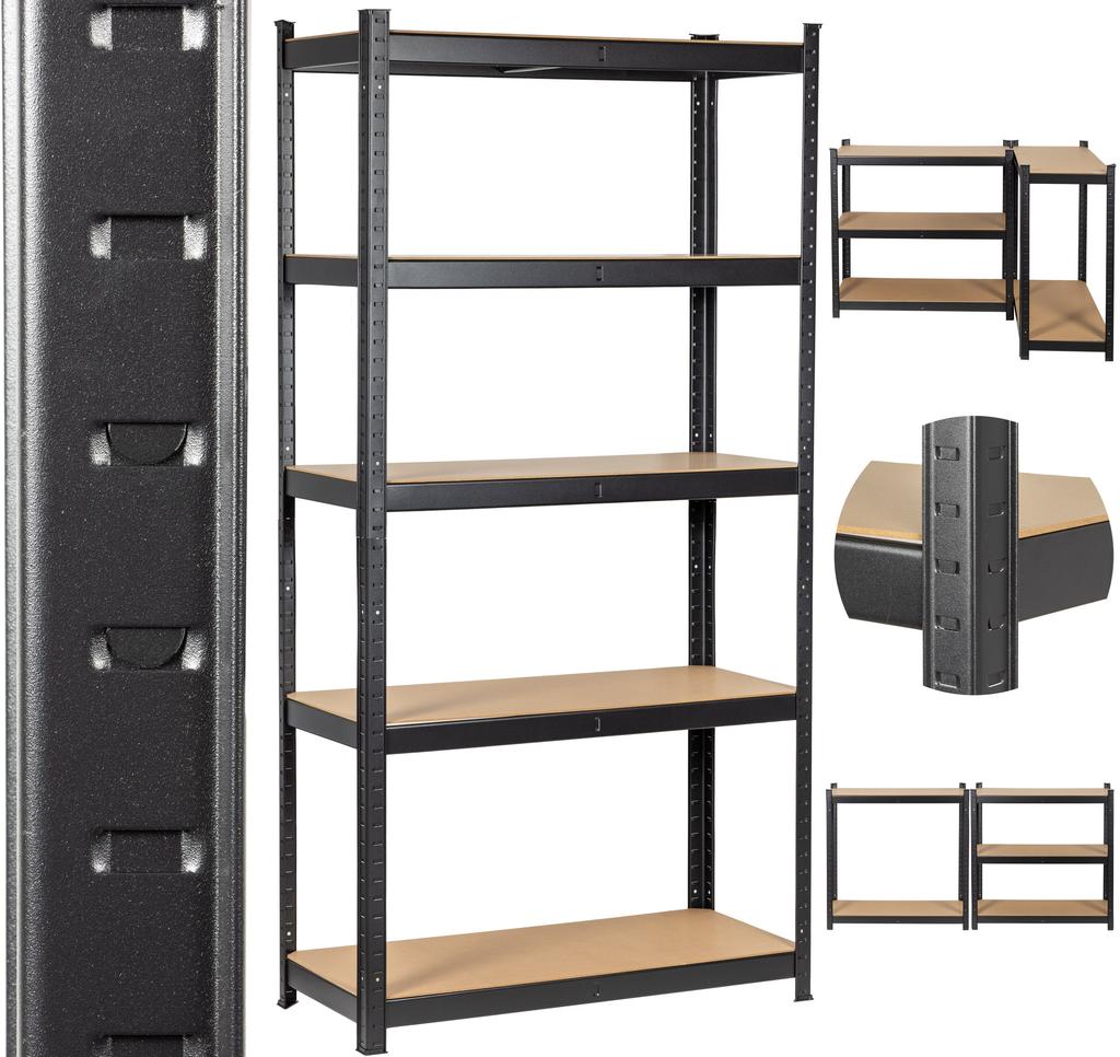 Steel Storage Rack 5-Shelf 3-in-1 Press-Fit