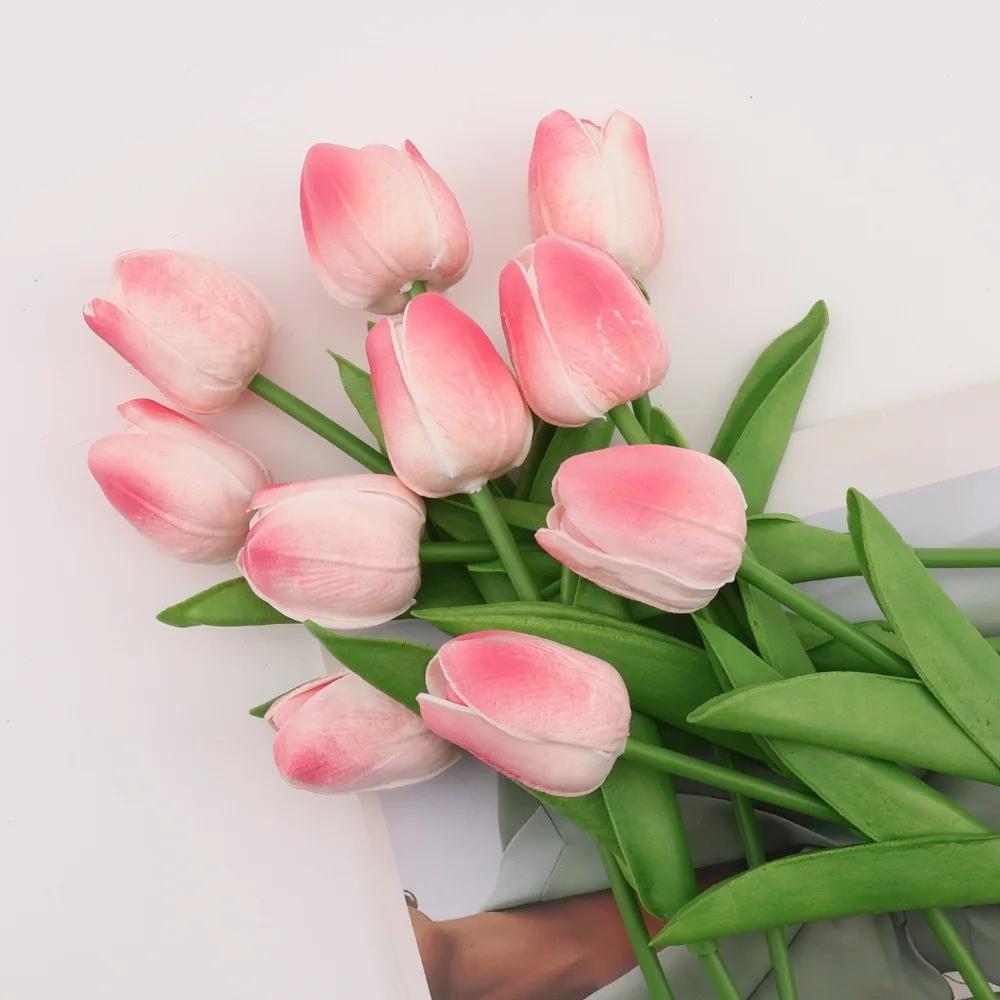 5 Pieces Artificial Tulip Plants with Soft Pole for Room Dining Table Wedding Party Garden DIY Christmas Anniversary Decor