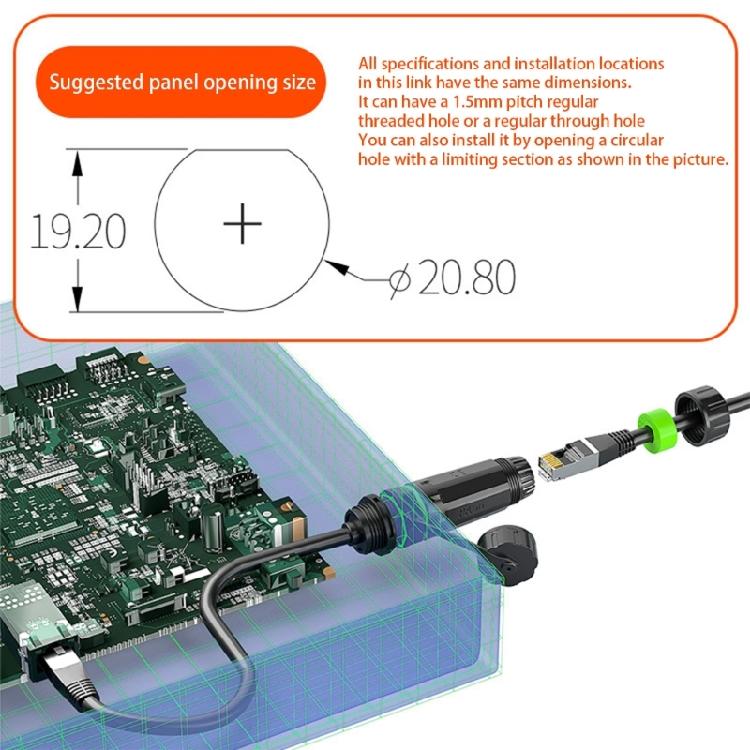 Professioneller Wasserdichter RJ45-Kuppler, RJ45 Ethernet-Verbindung, Schnelle Installationen, Perfekt für Feuchte und Staubige Bedingungen, Zubehör