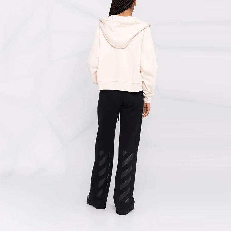 Y-3 Ss22 Logo Print Zip-Up Hoodie Damen Oberbekleidung Beige HG6128