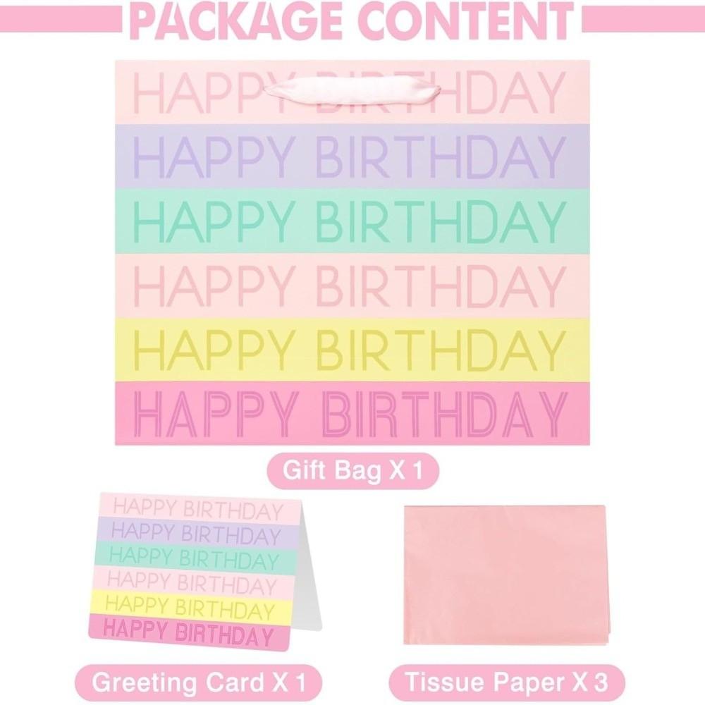 S hedvábným papírem a přáníčkem Dárková taška k narozeninám Dárkové krabičky k narozeninám, na miminko