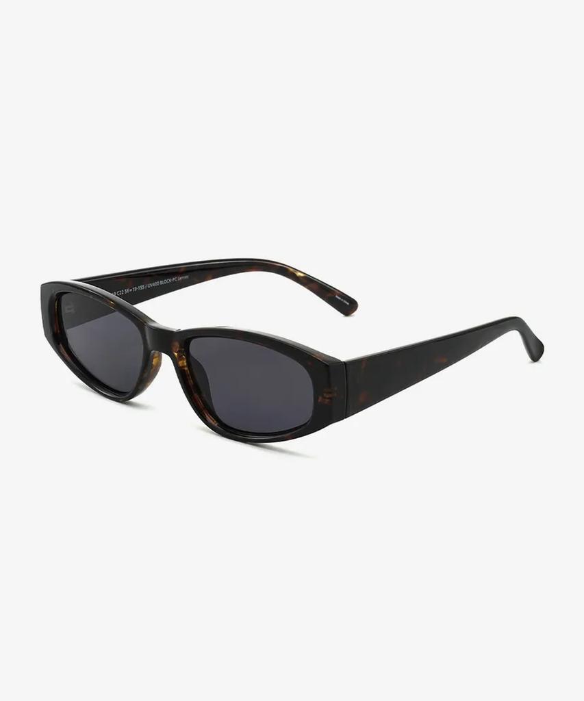 Seutailwokeu Dark Brown Tortoise Cat Eye Style Work Tr90-19 C22 Style Work Sunglasses