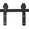 Sliding Door Hardware Kit, 200 cm, Carbon Steel, 2 Wooden Doors, Black