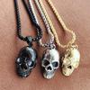 Pendentif Collier Tête de Mort en Acier Inoxydable Punk Rapper Homme Collier Tête de Mort Gothique Personnalisé Cadeau en Acier Inoxydable
