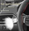 Universal Genuine Leather Steering Wheel Cover, Hand-Stitched, Breathable, All-Season, Fits All Vehicles