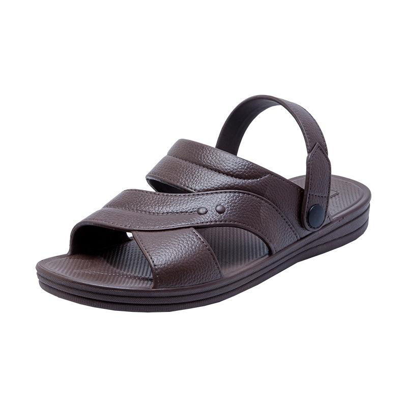 Fashion Men Summer Slip on Sandals Non Slip Open Toe Casual Comfortable Trendy Buckle PVC Flip Flops