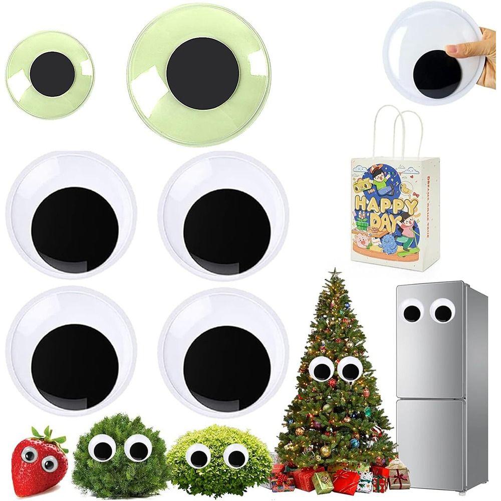 6 Stück Partydekoration Schwarz Weiß Kulleraugen Große Kulleraugen für Weihnachtsbaum