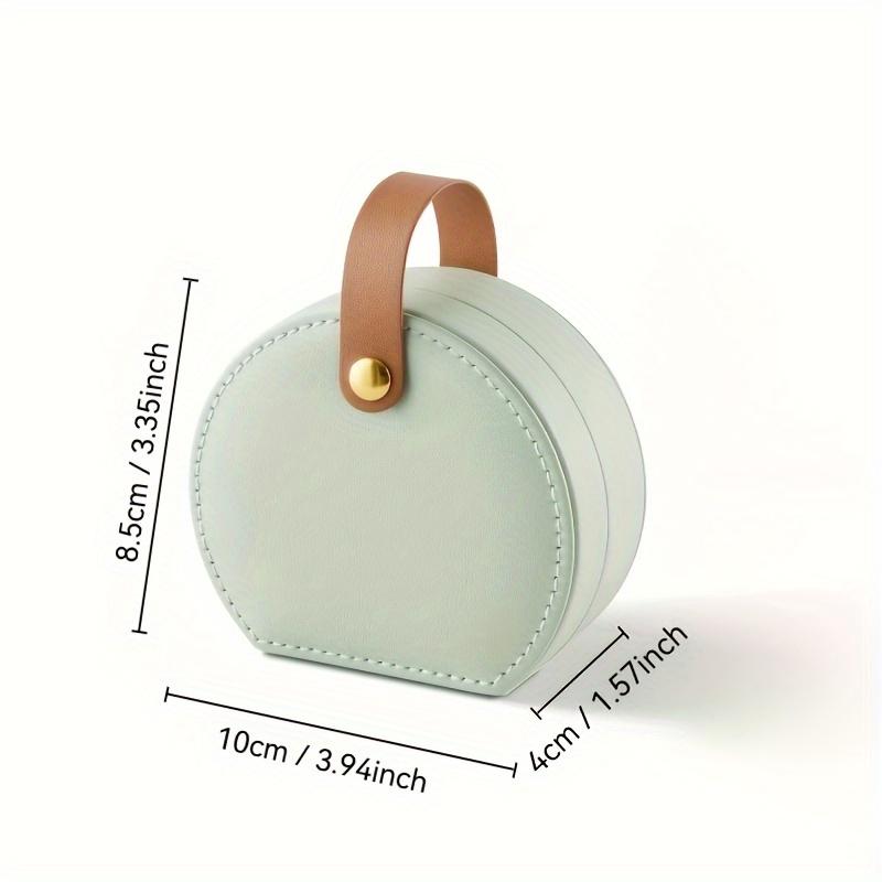 1pc Multipurpose Half-Round Portable Jewelry Box Storage Case Mini Earring Necklace Ring Holder