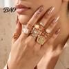 Birthday Gifts for Her 13Pcs Gold Plated Ring Set with Colorful Gemstone Embellishments, Fashion Stackable Rings Women Women, Trendy Jewelry