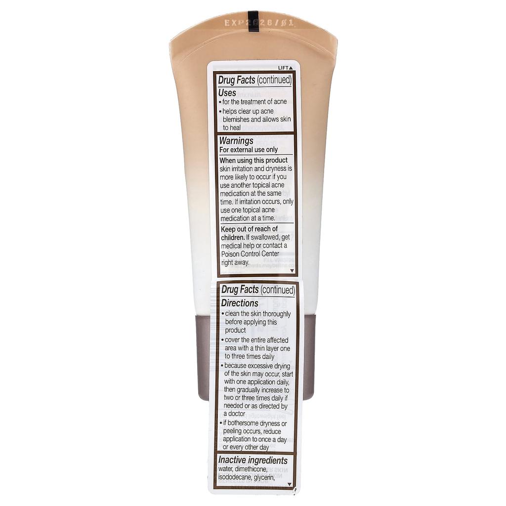 Maybelline Dream BB Pure, Skin Clearing Beauty Balm, 120 Medium Sheer Tint, 30ml (1 Fl Oz)