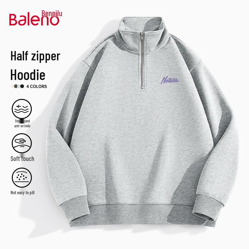

Baleno Men s Stand Collar Letter Print Loose Sweatshirt M