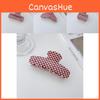 Vintage Plaid Series Red And White Hair Clamps For Women Handmade Pvc Fashion Accessories