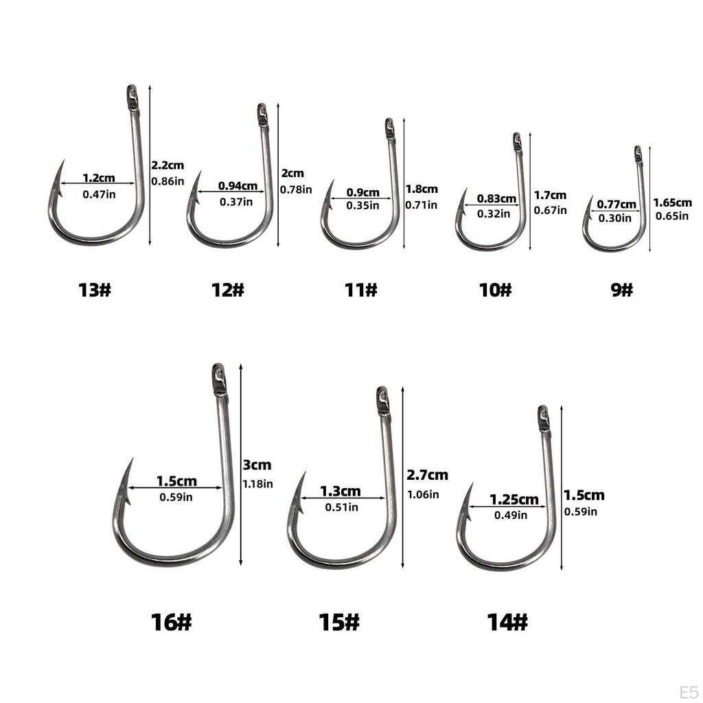 Fishing Hooks Fish Carbon Steel Strong Offset Circle for , Bass,
