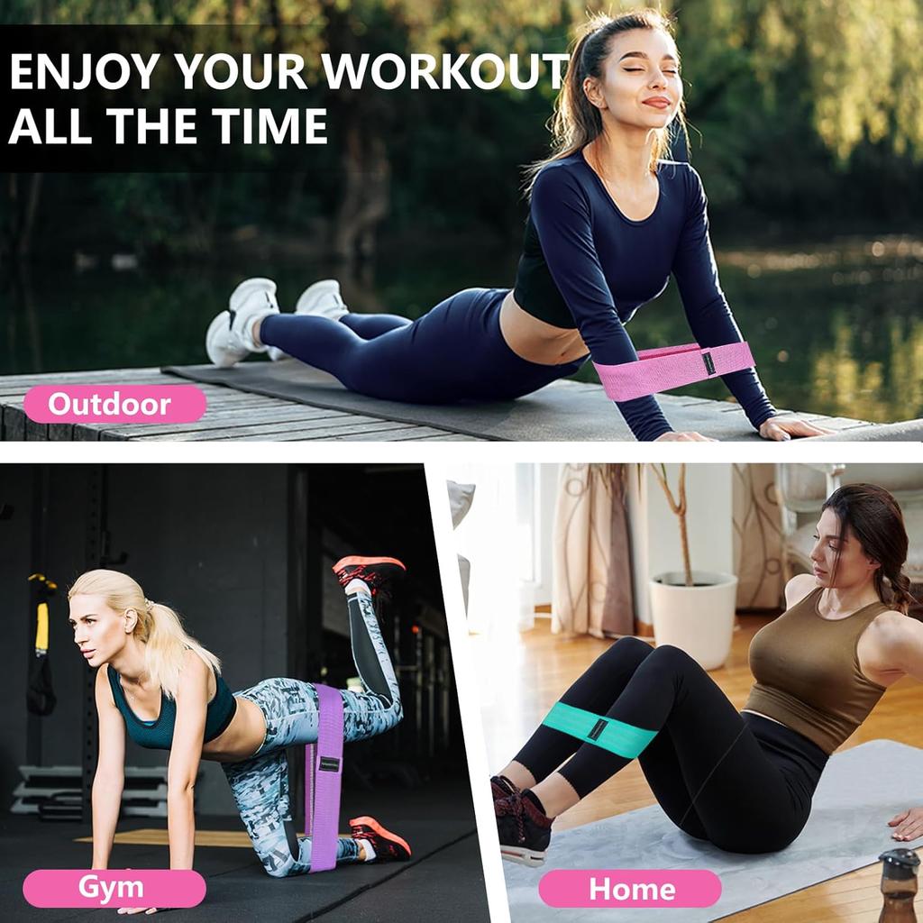 Resistance Bands Set 3 Levels Fabric Booty Bands Workout Set