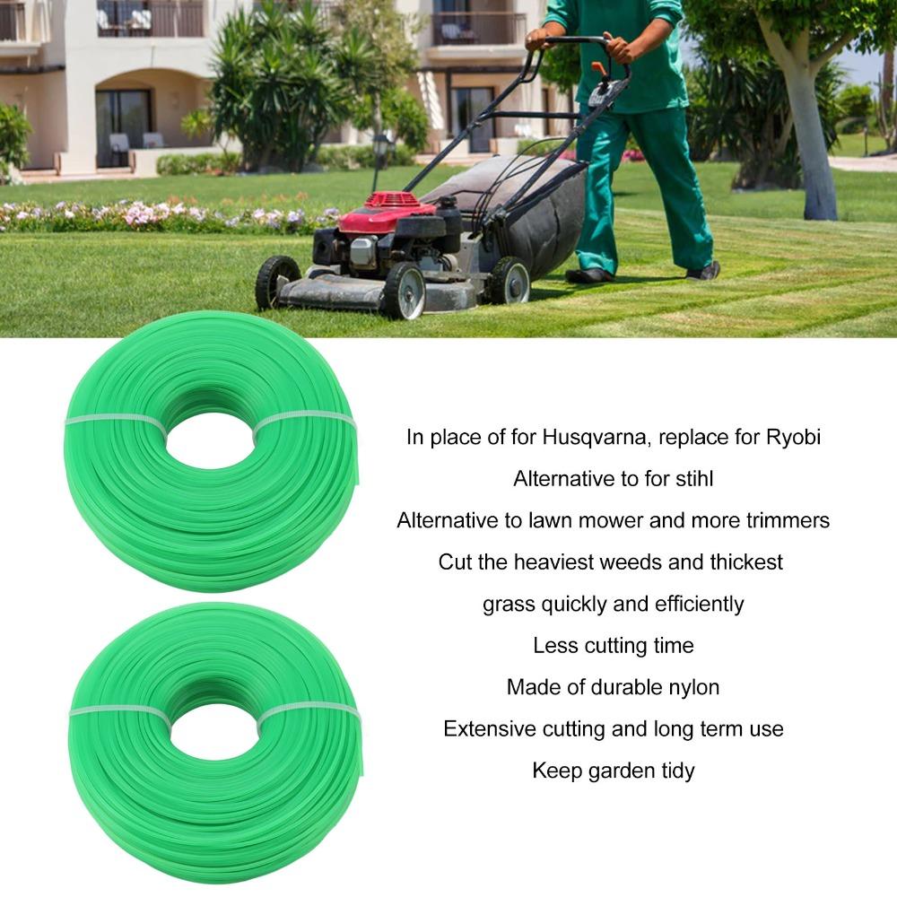 2PCS Nylon Grass Trimmer Line Green Trimmer Replacement Spool Durable Nylon Trimmer Line