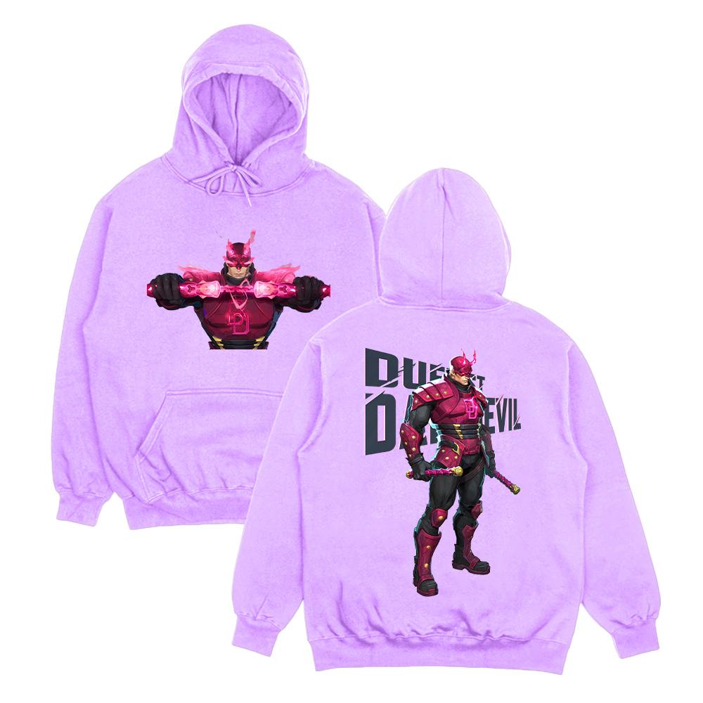 Bluzy z kapturem Duelist Daredevil Marvelrivals Daredevil Nadruk Anime Bluza Męska Damska Luźna z Długim Rękawem Streetwear Jesień Casualowa Bluza z Kapturem
