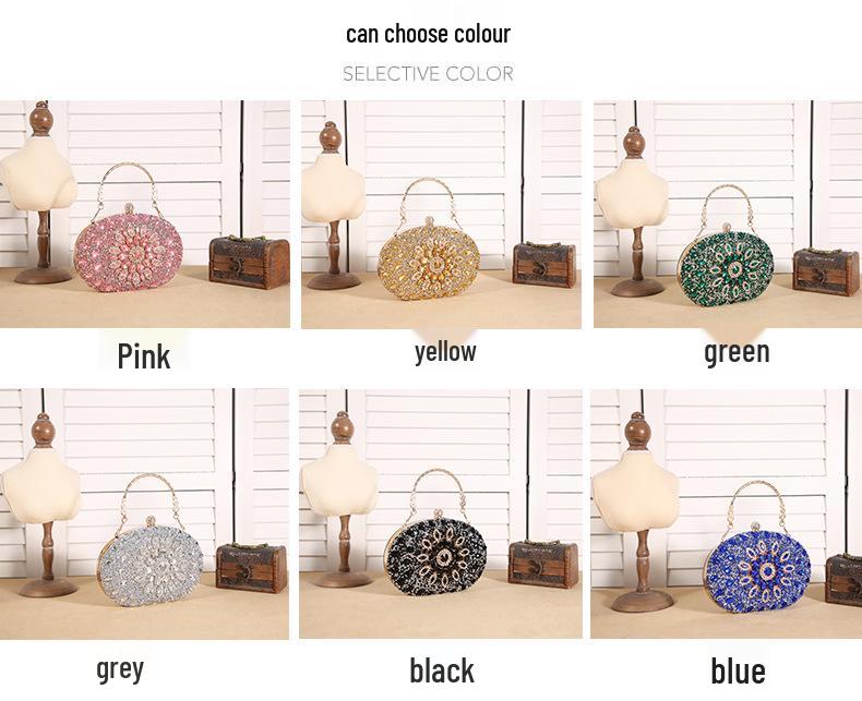 Sunflower Evening Clutch: Stylish Diamond-Embellished Bag for European and American Parties