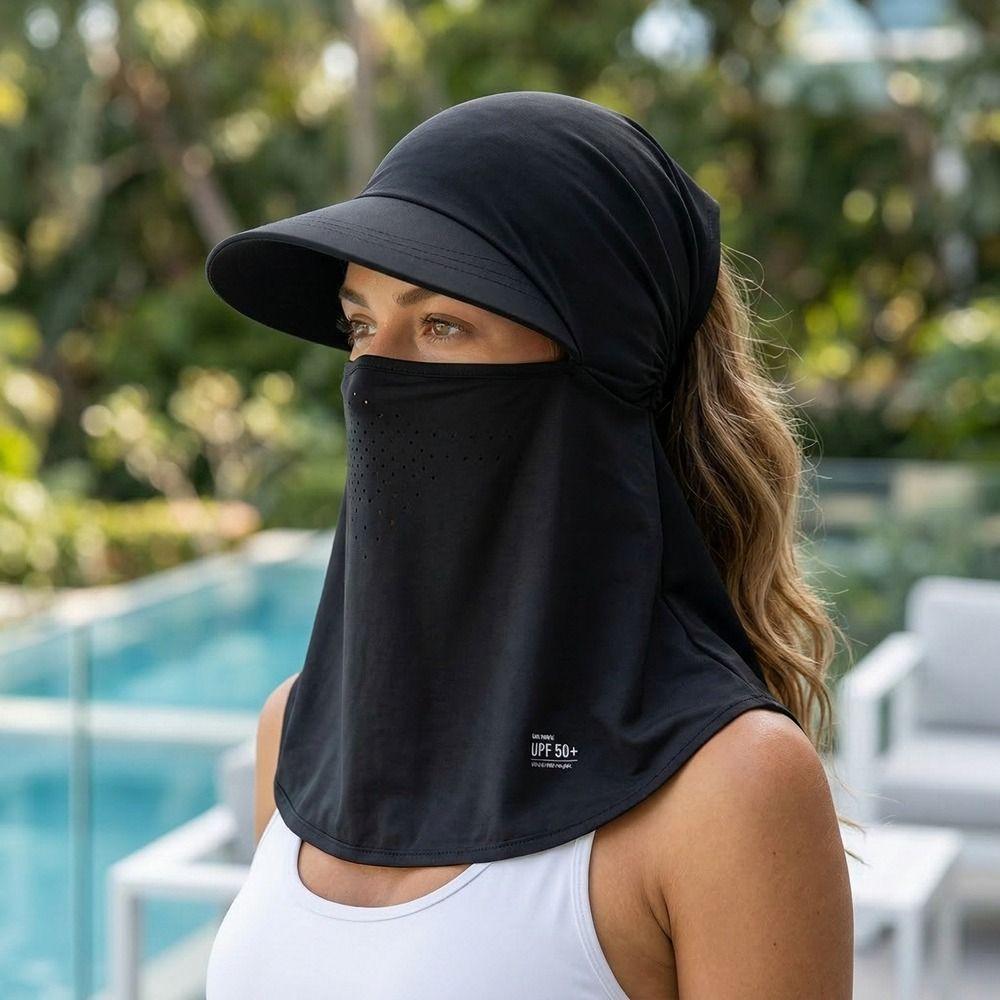 Integrated All-in-One Sun Hat Ice-Silk Sun Proof Face Mask Full-Face UV Protection Hood  Summer