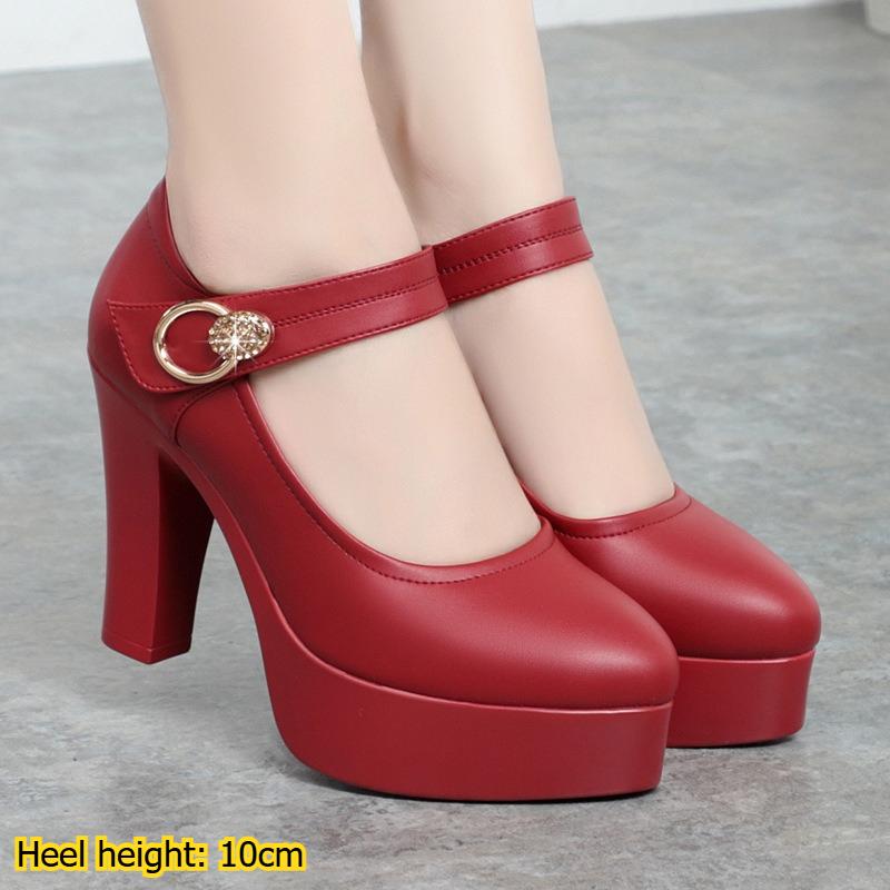 Spring and Autumn Pointed Toe Low Mouth Elegant Solid Color Velcro Fashionable Cheongsam Runway Shoes Super High Heel Single Shoes for Women