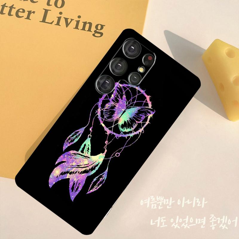 Retro Feather Dreamcatcher Phone Case For Samsung Galaxy S25 Ultra S9 S10 S20 S22 S21 S23 Plus S24 FE Back Cover Shell