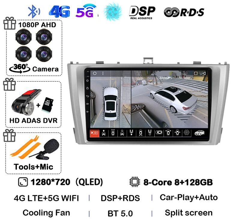 Android 14 Carplay Auto For Toyota Avensis 3 2008 2009 2010 2011 2012 2013- 2015 Car Radio Multimedia Stereo Player GPS 4G WIFI