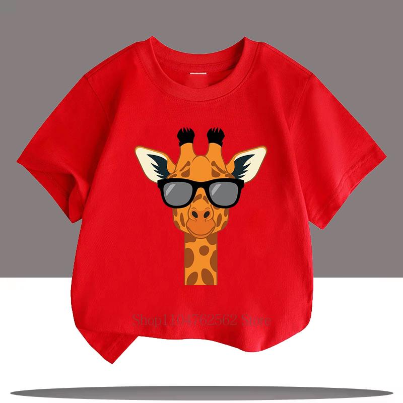

Cool Giraffe Print Teenager Tshirts Children Clothing Summer Boys Girls Casual Fashion Funny Colorful Kids Short Sleeve Tees S