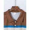 Men's Casual Polo Shirt Striped Versatile T-shirt Top