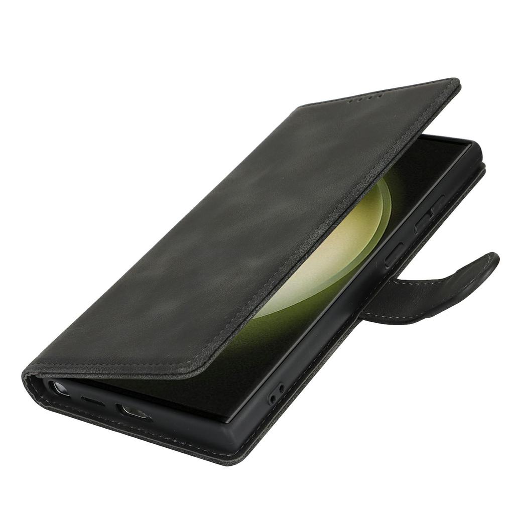 For Samsung Galaxy S23 Ultra Wallet Case Double Folded Edge Skin Touch PU Leather Flip Phone Cover