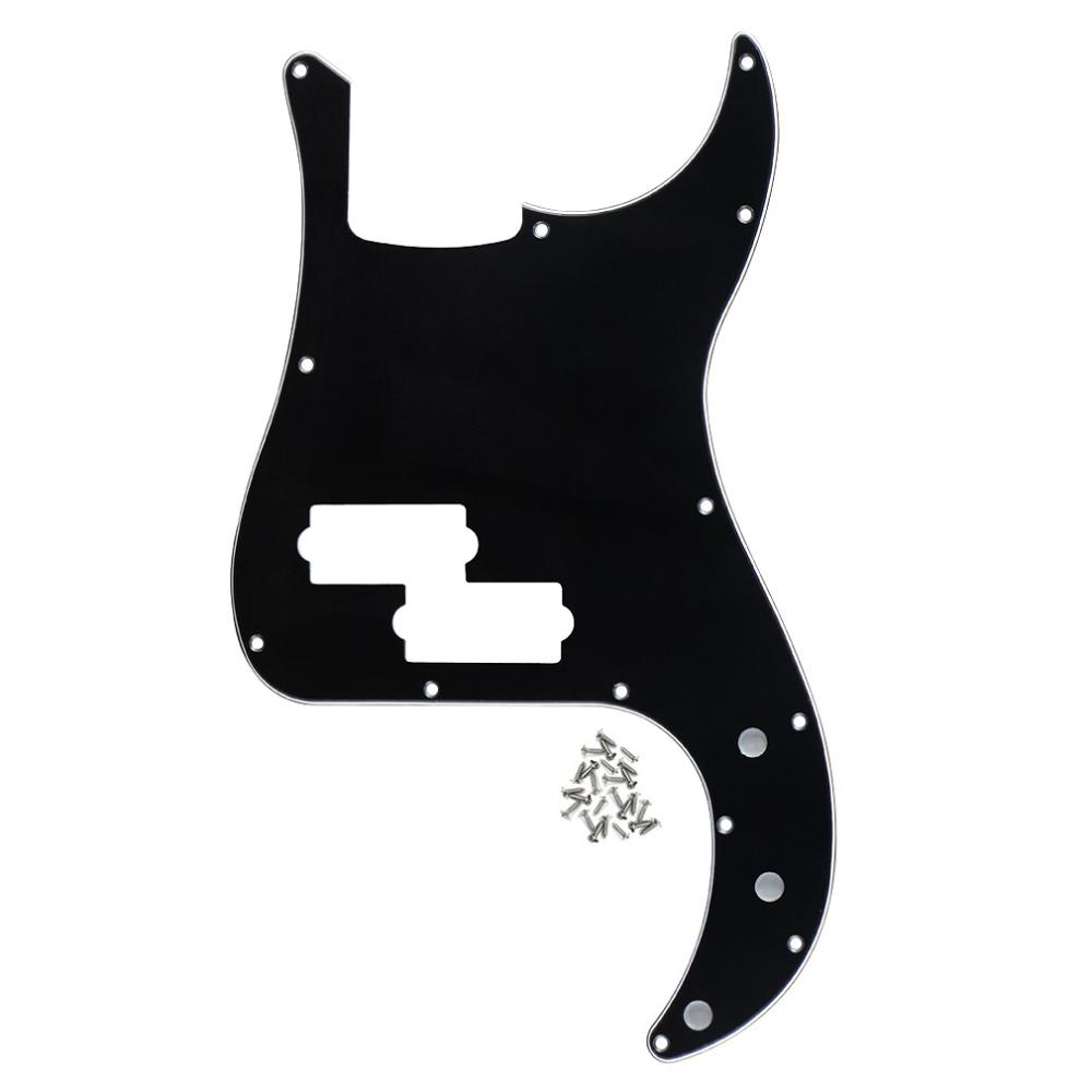 FLEOR PB Bass Pickguard Pick Guard Scratch Plate & Screws for 13 Holes 4 Strings Bass Parts Accessories