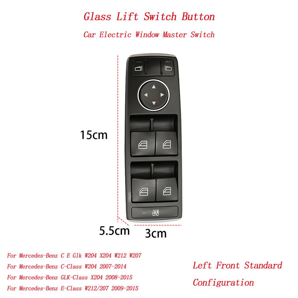 The Glass Lift Switch Button Is Not Easily Damagedfitted With Connectorsuitable For Mercedes-Benz C E Glk W204 X204 W212 W207