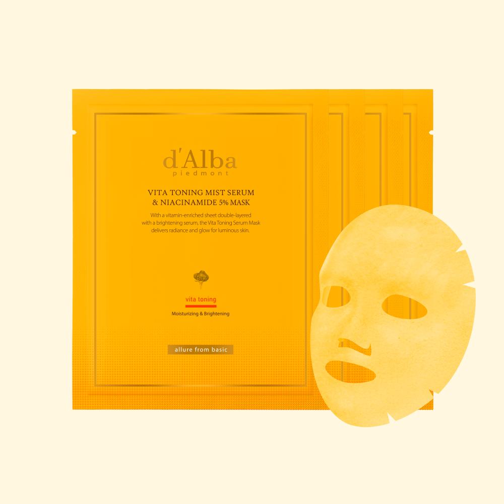 Dalba Vita Toning Mist Serum And Niacinamide 5  Mask 4 Pieces