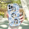 Phone Case: 2D Flat Design Suitable for iPhone 18 17 16 15 14 13 Pro Protective Case, Blue Checkered Little Penguin, Perfect Christmas and Halloween H