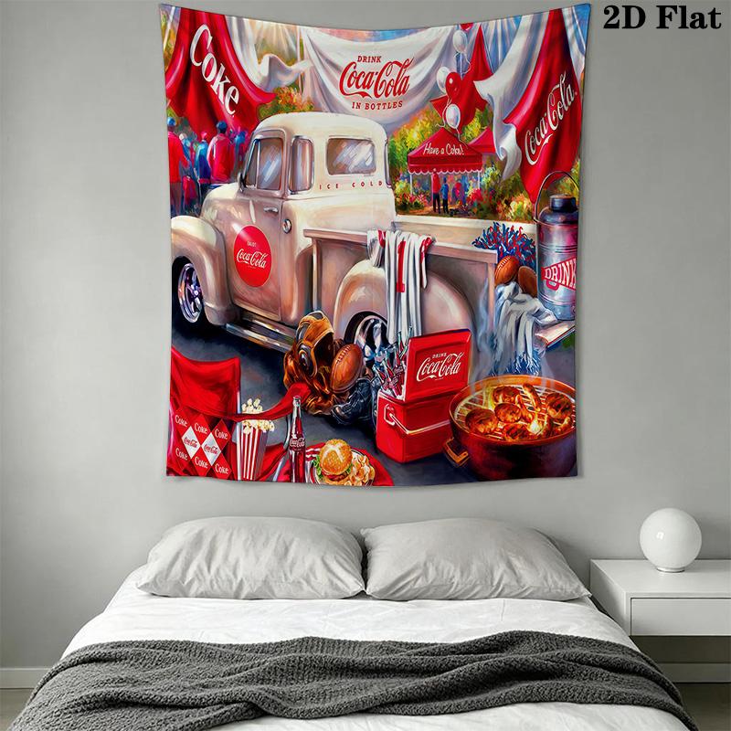 Cocacola Bottles Ice Bucket Tapestry Wallmounted Fashion Print Atmospheric Background Cloth Wall Decoration Wall Covering Decoration