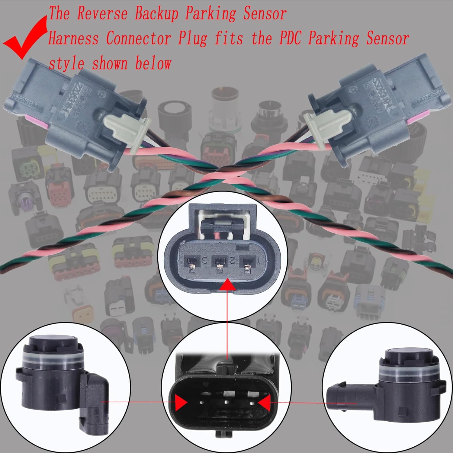 

Reverse Backup Parking Sensor Harness Connector Plug 2011-2023 Replacement for BMW 1 2 3 4 5 6 7 Series F Series X Series 228i 230i 320i 325i 328d