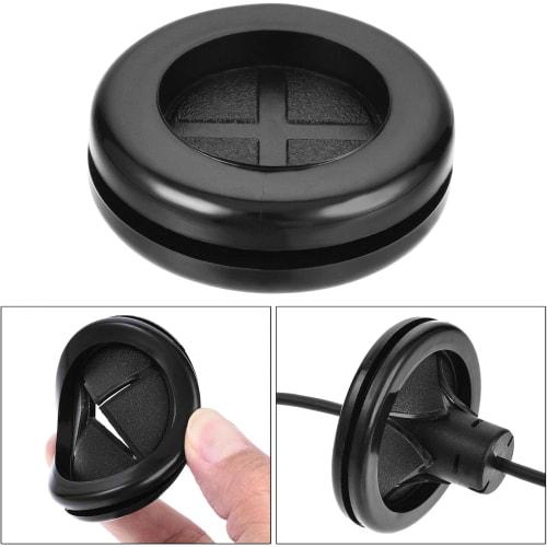 Electrical Rubber Grommets, Round, Double-Sided, Black, for Wire Protection, 4-Piece Set (40mm)