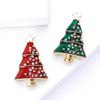 Christmas Classic Rhinestone Tree Brooches for Women Unisex Enamel Plant Pin Event Party New Gift Decoration Clothes Accessories