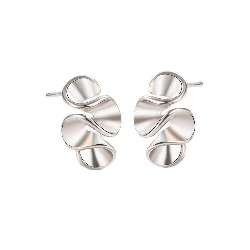 

Exaggerated Metal Irregular Stud Earrings for Women Vintage Gold Color Geometric Texture Personality Earrings Party Zircon Gift