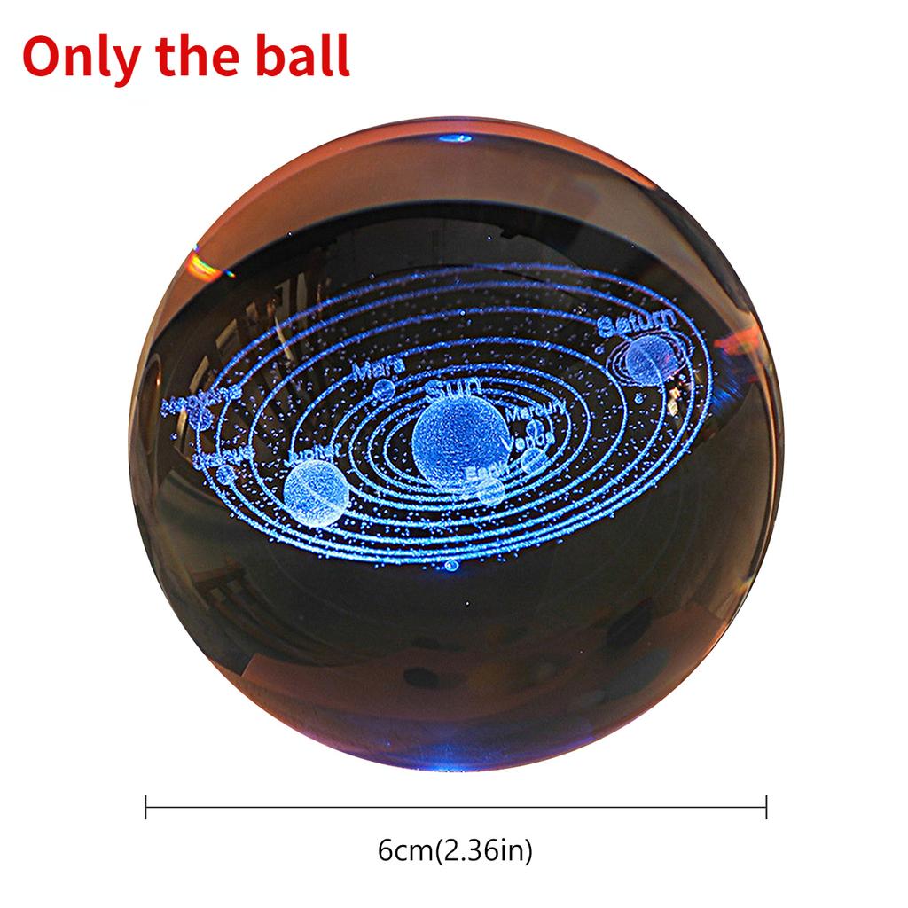 3D Crystal Ball Night Lights Glowing Planetary Galaxy Planet Moon Astronomy Ball Lamp Kids Bedroom Home Decor Birthday Gifts